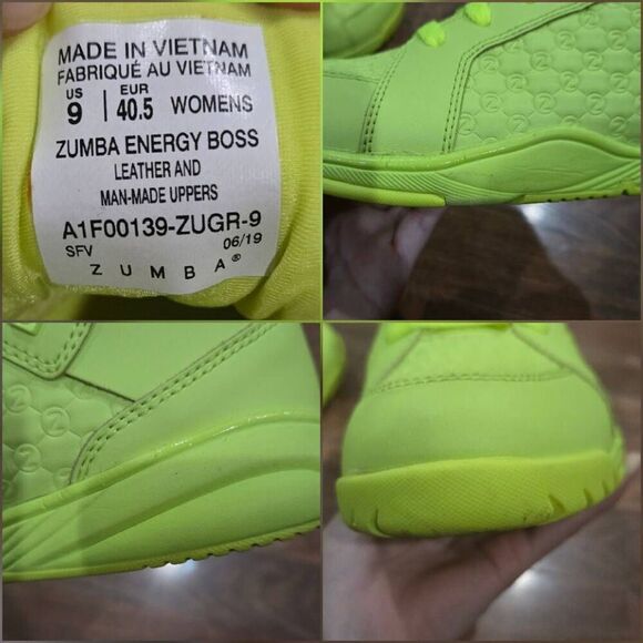 Zumba Energy Boss High Top Sneakers Yellow Green Unisex Size 9 (F021) - Picture 11 of 13